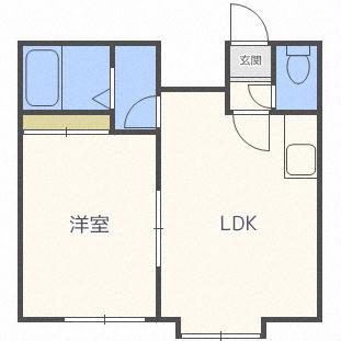 ユタニハイム(1DK/3階)の間取り写真