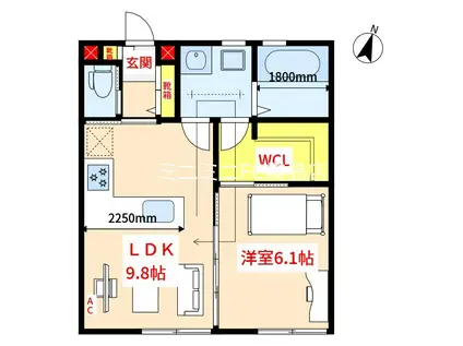 SPICCA(1SLDK/1階)の間取り写真
