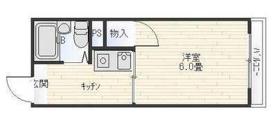 中央コーポ(1K/4階)の間取り写真
