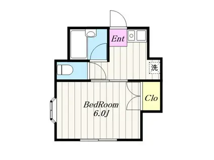 ベルメゾン三田(1K/2階)の間取り写真