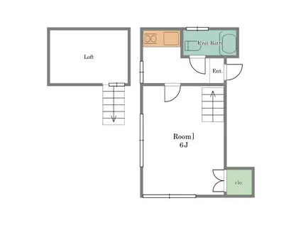 岩崎ハイツ(1K/2階)の間取り写真