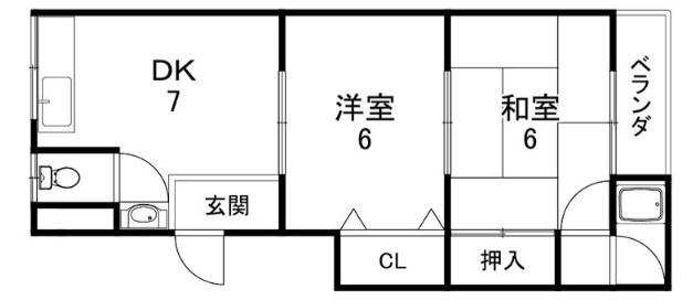 鎌田マンション(2DK/3階)の間取り写真