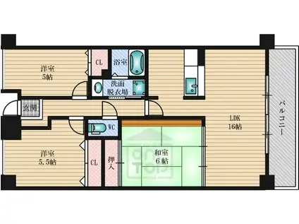 グランビスタ上新田(3LDK/2階)の間取り写真