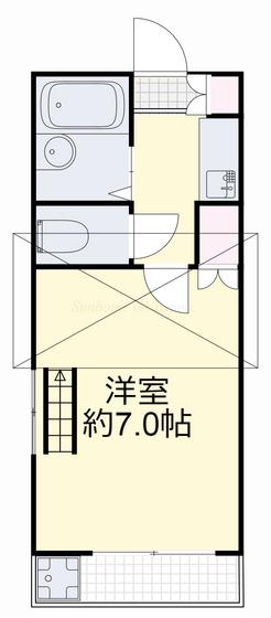 レセンテ614(1K/2階)の間取り写真