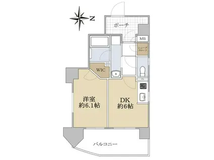 エステムコート京橋セレブIIサザンクロス(1DK/2階)の間取り写真