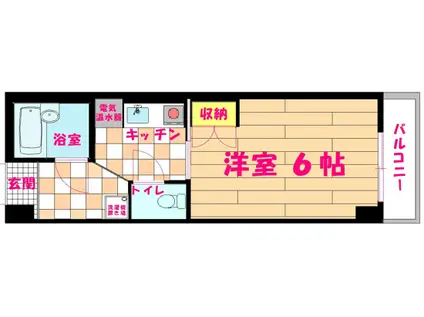 PANBROSV(1K/6階)の間取り写真