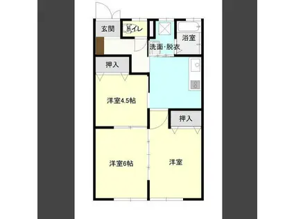 錦町コーポ(2SDK/1階)の間取り写真