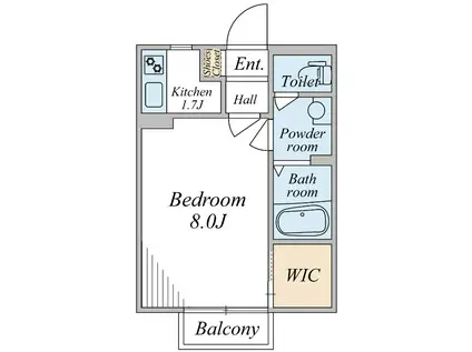 カームプレイス(1K/1階)の間取り写真