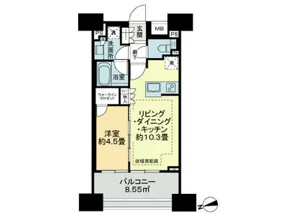 ルフォンリブレ浜松町キャナルマークス(1LDK/6階)の間取り写真