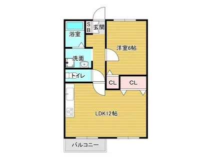 タウニィハイツ金剛(1LDK/2階)の間取り写真