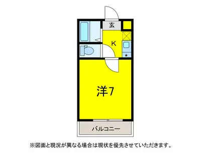 すみれ台ハイツ(1K/3階)の間取り写真