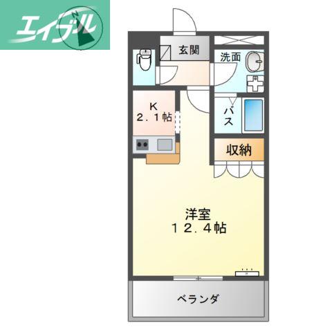 グレイスパレス(1K/1階)の間取り写真