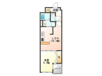 ココマリーニ(1LDK/5階)の間取り写真