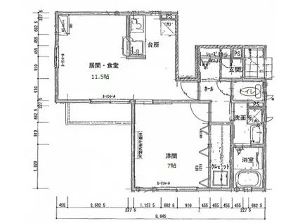 MS HAUS(1LDK/1階)の間取り写真