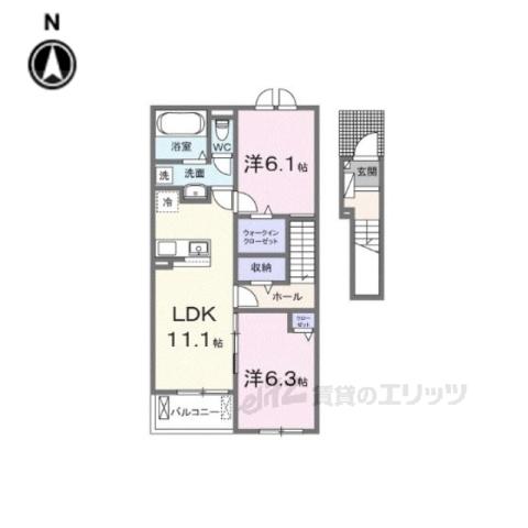 シルエーラ セットB(2LDK/2階)の間取り写真