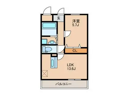 NEIGHBORS(1LDK/3階)の間取り写真