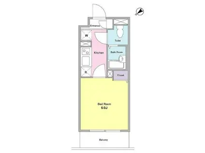 NTPRレジデンス大井町(1K/1階)の間取り写真