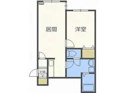 ミーサ・ハギナカ(1LDK/2階)の間取り写真