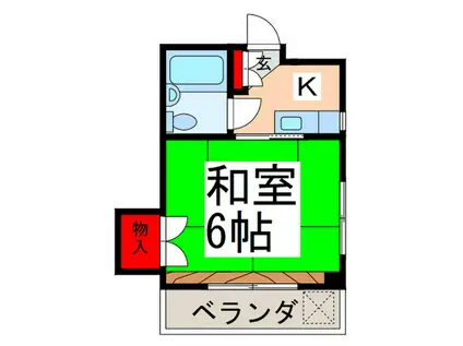明徳ビル(1K/3階)の間取り写真