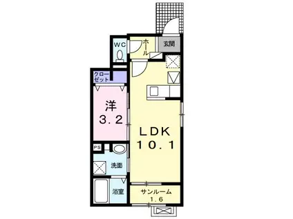 J-シャモニー スロープ I(1LDK/1階)の間取り写真