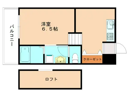 ブローテ石丸(ワンルーム/1階)の間取り写真