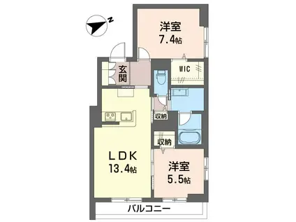 ハレルアナ(2LDK/1階)の間取り写真