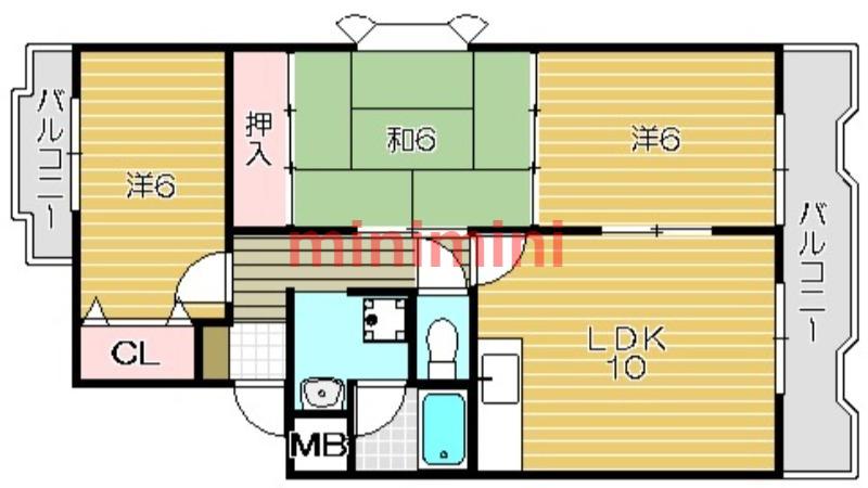メゾン辻(3LDK/3階)の間取り写真