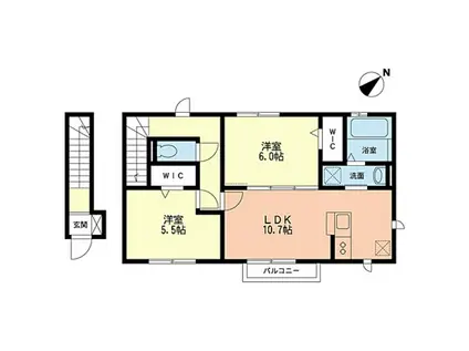 ウィルコート(2LDK/2階)の間取り写真