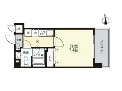 リアーレ北田辺(1K/4階)の間取り写真