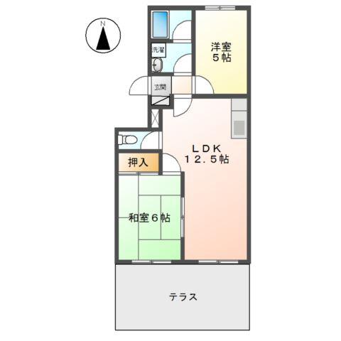 アネックス西明石(2LDK/1階)の間取り写真