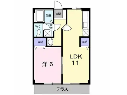 クレセントハイツ(1LDK/1階)の間取り写真