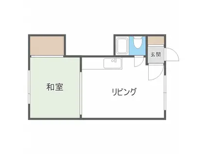 アサヒ7.2ビル(1DK/2階)の間取り写真