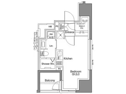 ザ・パークハビオSOHO大手町(ワンルーム/4階)の間取り写真