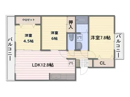 THE PASTORAL サウス WING(3LDK/4階)の間取り写真