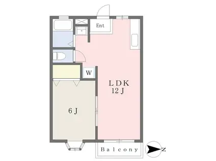メゾン・ド・PTII(1LDK/1階)の間取り写真