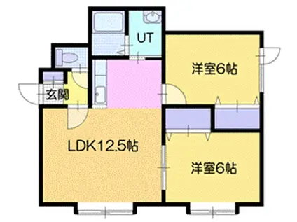 パークスクエア五番館(2LDK/2階)の間取り写真