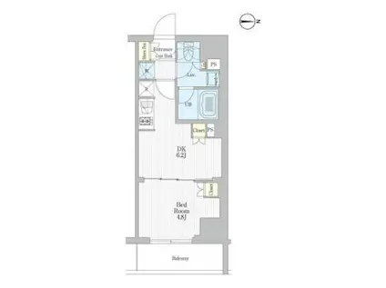 REFRAME 5 IRIYA(1DK/4階)の間取り写真