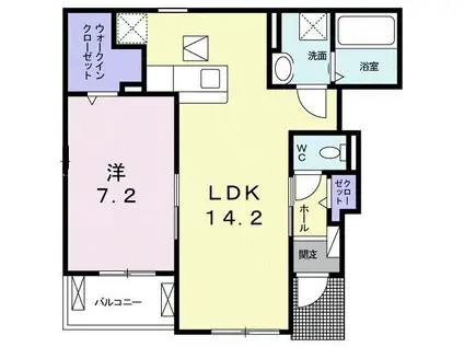 サンバスト(1LDK/1階)の間取り写真
