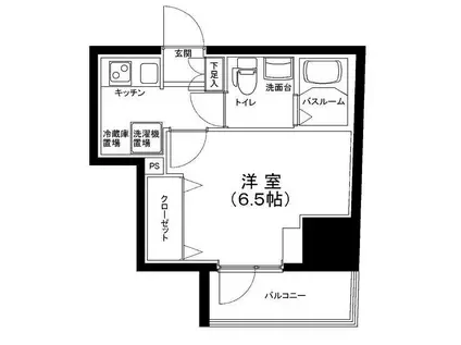ルフレプレミアム川崎(1K/11階)の間取り写真