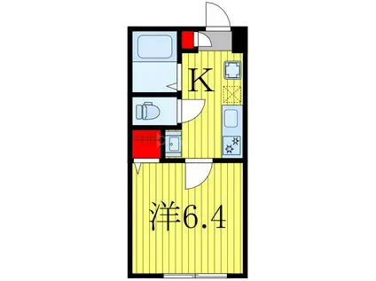 ONE FLAG TAKAYANAGI(1K/2階)の間取り写真