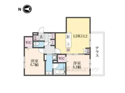 MAISONLOTUSTOJI(2LDK/1階)の間取り写真