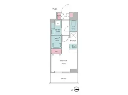 レジディア大森II(ワンルーム/3階)の間取り写真