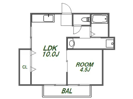 LEAO PURO(1LDK/2階)の間取り写真
