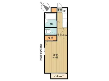 アンデス上砂(1K/2階)の間取り写真