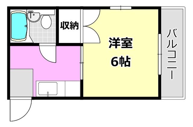 ヴィラ真砂(1K/2階)の間取り写真