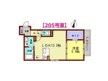 LE CIEL(1LDK/2階)の間取り写真