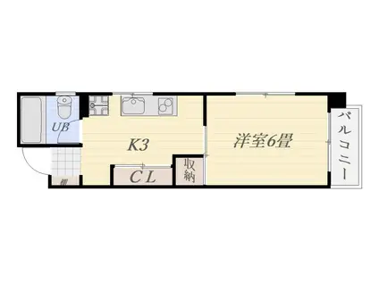 パークサイド共研(1K/4階)の間取り写真