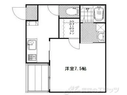 ラ・ルーナ小松(1K/2階)の間取り写真
