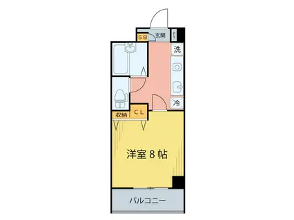 フレグランス宮千代(1K/1階)の間取り写真