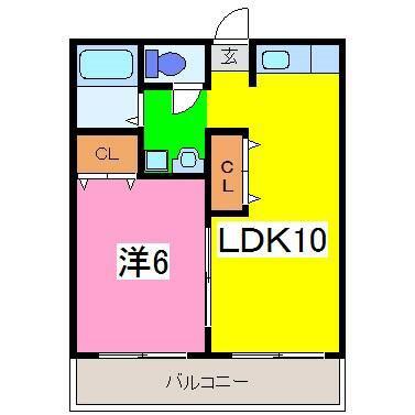カラサティード(1LDK/1階)の間取り写真